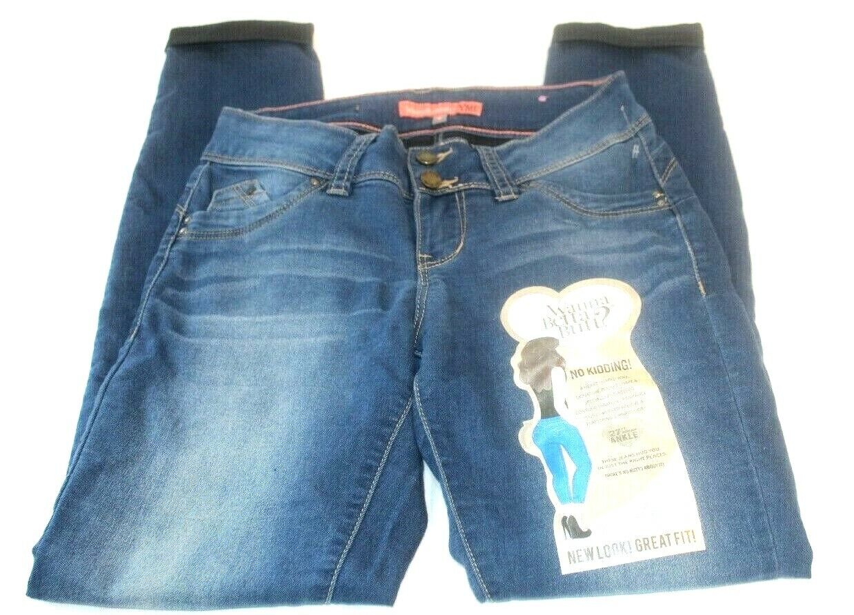 *NWT* Ymi Women's Wannabettabutt Mid-Rise Angle Denim Skinny Jeans Sz 0 W26xL27