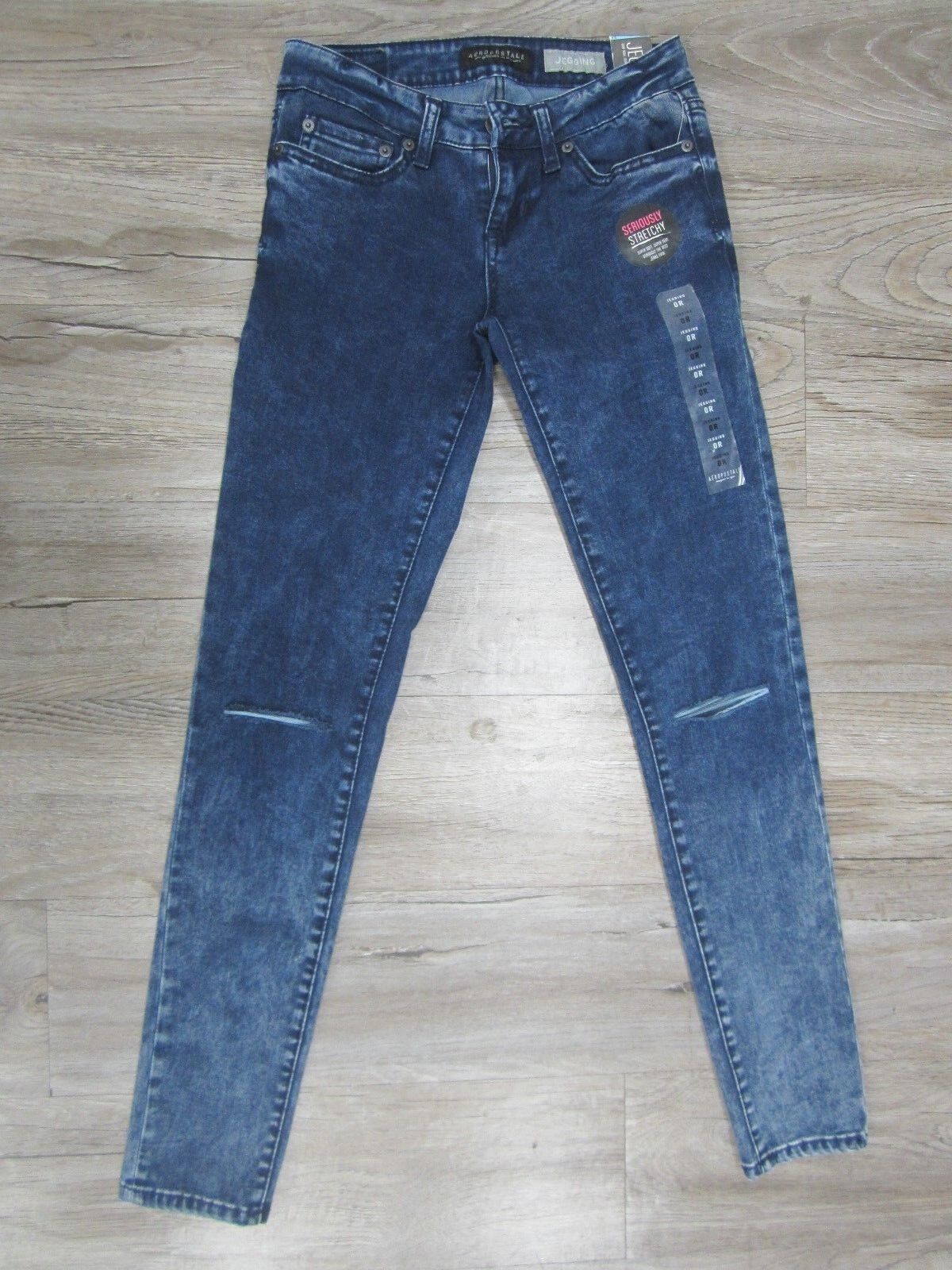 NWT Aeropostale Size 0 X 29 Jeggings Denim Cotton Womens Jeans Low Rise Skinny