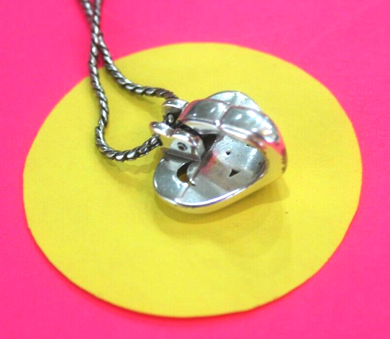 Brighton Silver Crystal Alcazar Heart Pendant Clip On Charm Necklace + 2 Charms