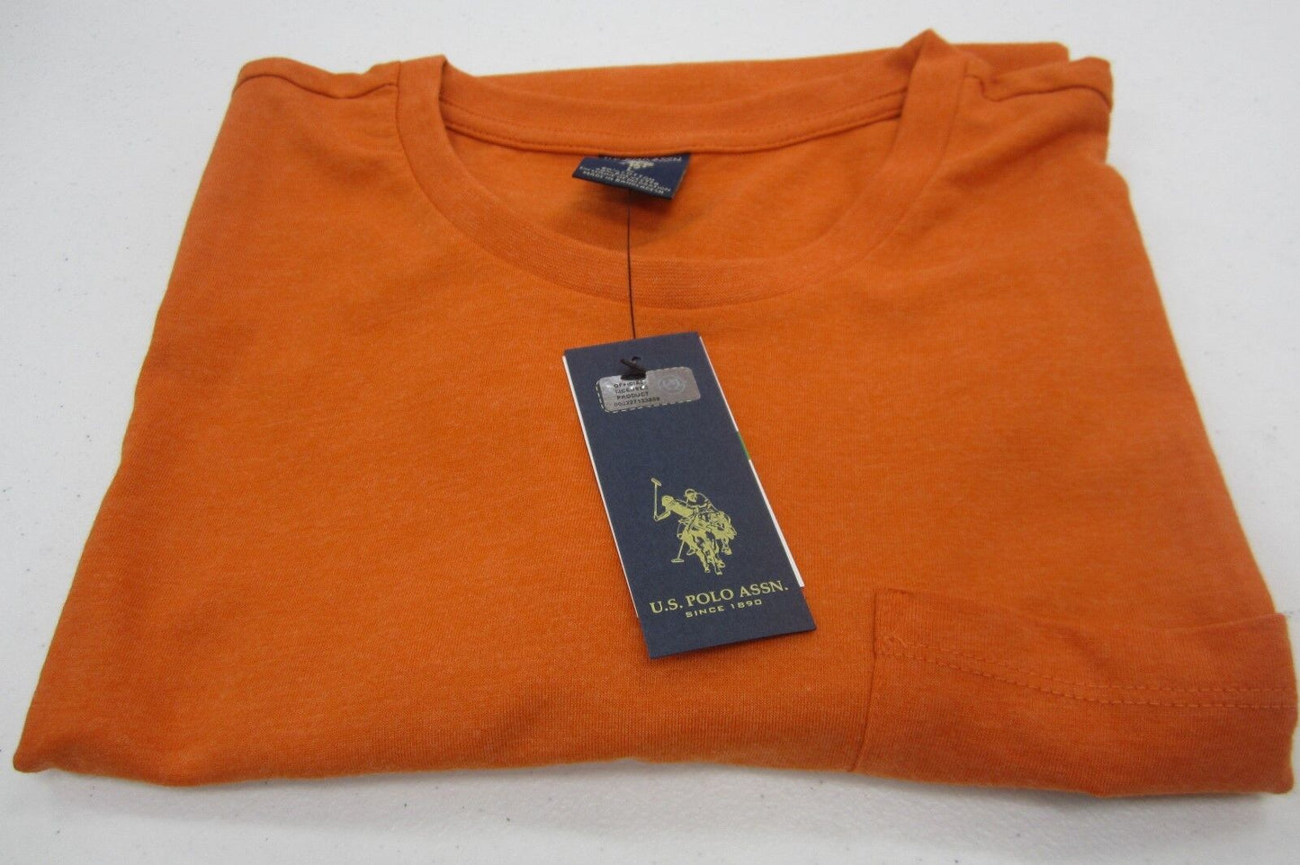 *NWT* US Polo Assn Unisex L Short Sleeve Orange Pullover Pocket T-Shirt