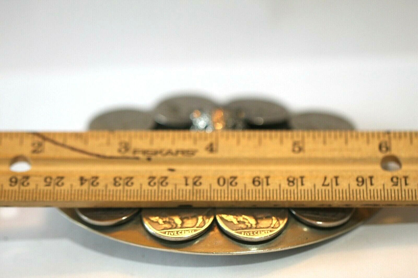 LG NATIVE AMERICAN Nickel Silver Belt Buckle Turquoise Coral Buffalo Nickel