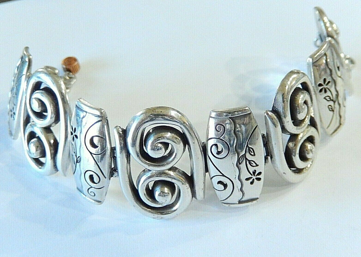 BRIGHTON PABLOS PASSION Picasso Silver Scroll Link BRACELET