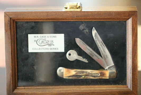 NIB CASE XX 1998 DUAL SHIELD TRANSITION 5254 SS FOLDING POCKET KNIFE With KEY