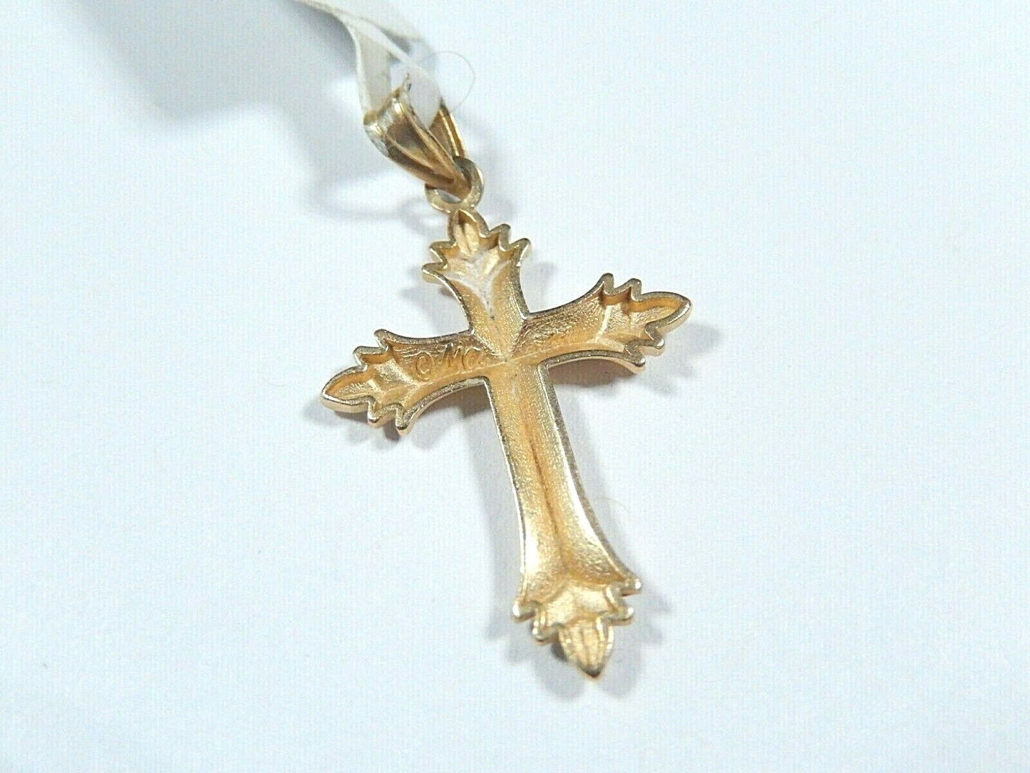 *NEW*  14K Yellow Gold Cross Religious  Pendant  - 1 1/8"  x  5/8"