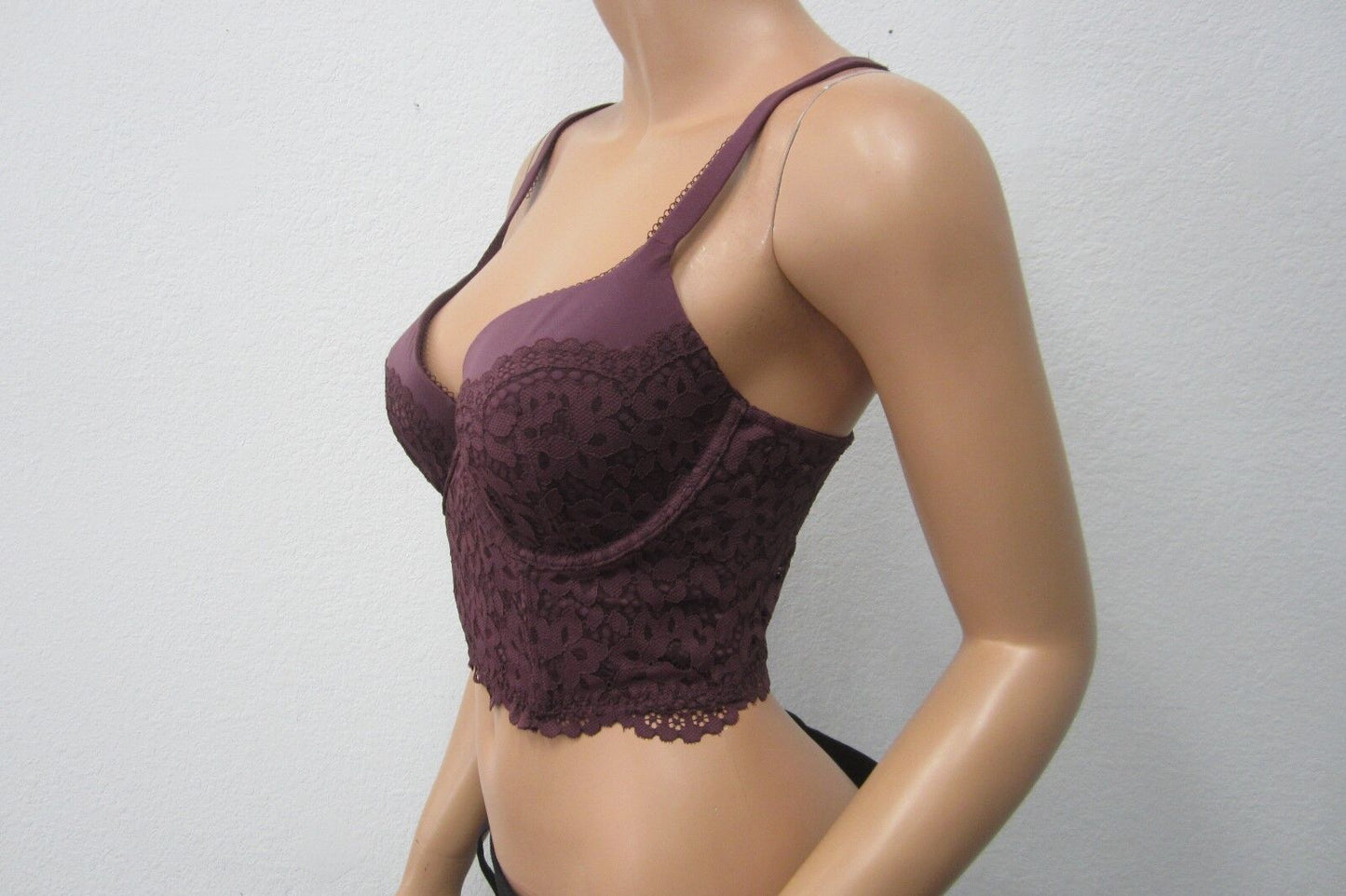 *NWT*   Victoria's Secret  SEXY   Purple Lace Longline Bra Mini Bustier Size 34D