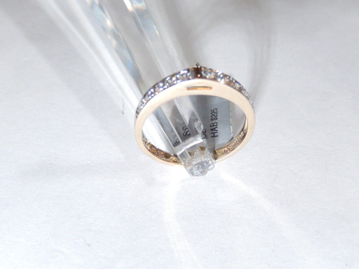 Gold Vermeil 10 Round CZ BAND Sterling Ring Size 10