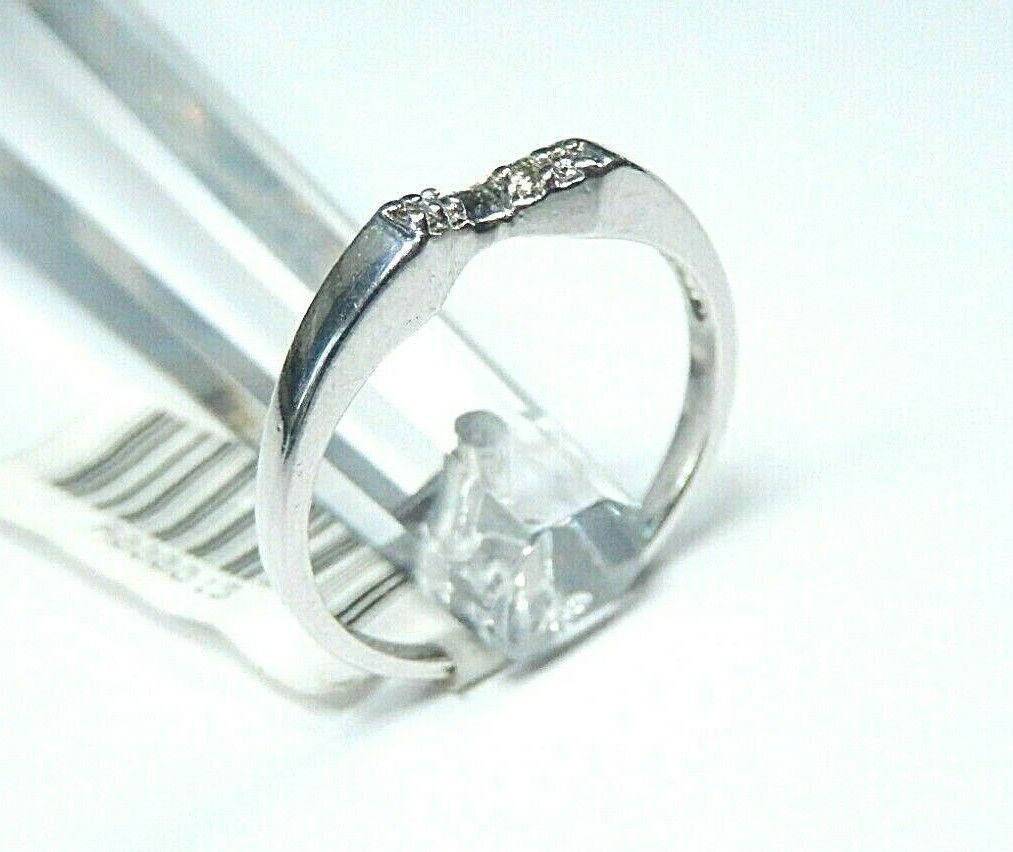 *VINTAGE* Pointed 14K White Gold Diamond Engagement Wedding Band Ring Size 7.5