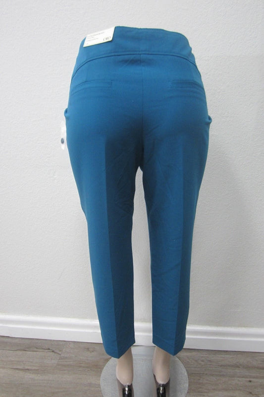 CATO CONTEMPORARY SITS BELOW NATURAL WAIST ANKLE LENGTH TURQUOISE PANTS SIZE 12