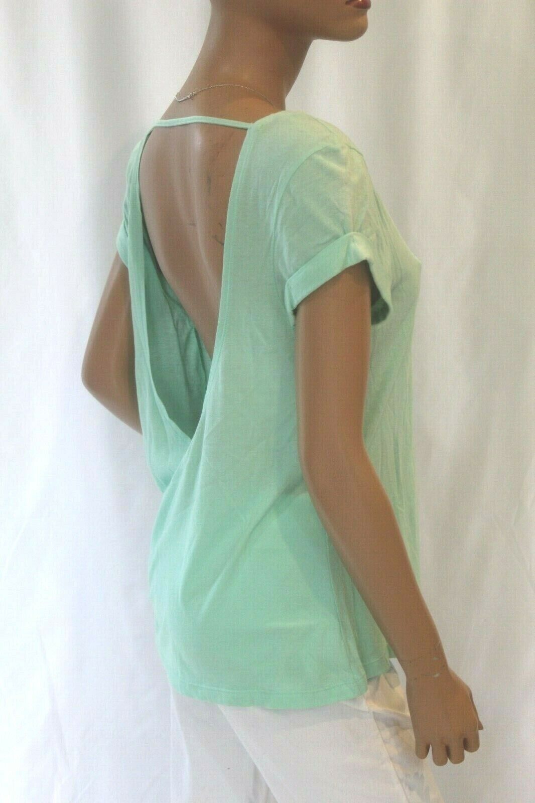 *NEW* Victorias Secret Pink Women's Open Back Sexy Mint Green Cotton Blouse XSIS