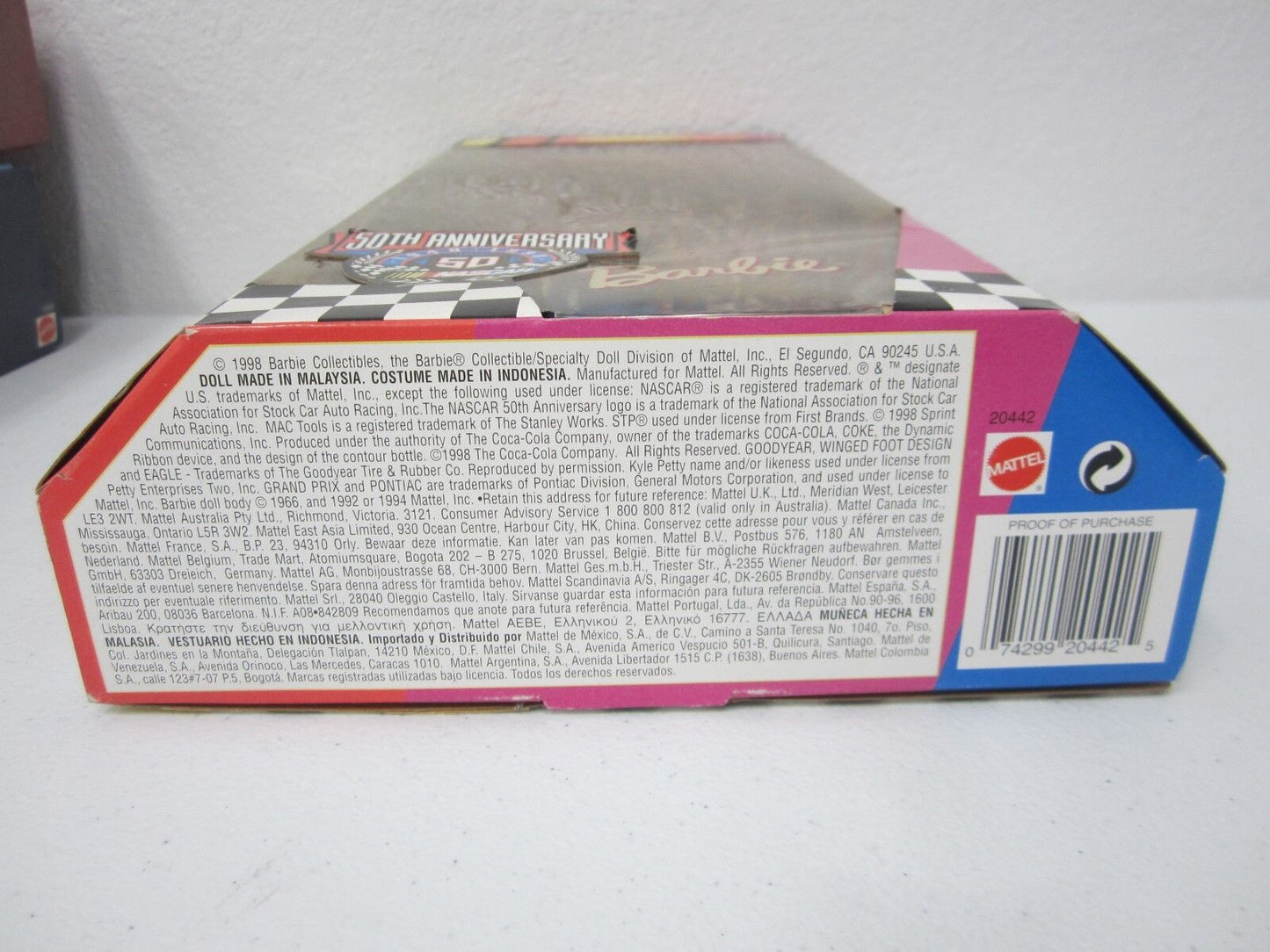 50th Anniversary Collector Edition Nascar Barbie Doll Mattel 1998 NRFB NIB