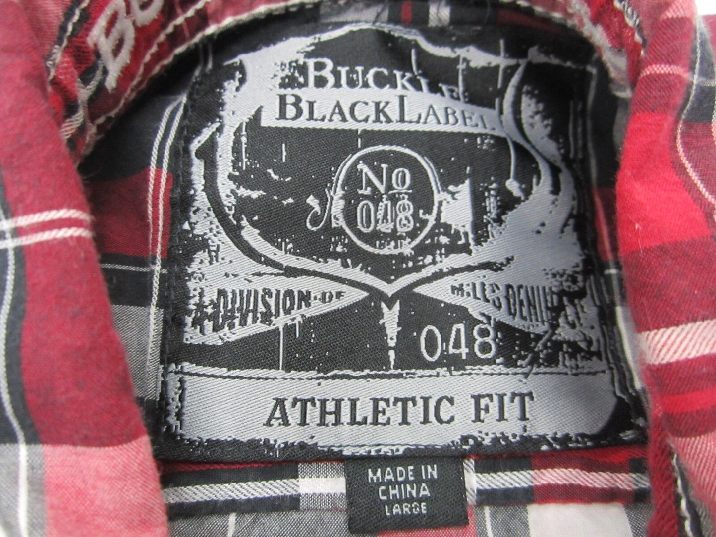 Buckle Black Label No.48 - Athletic Fit Shirt Snap Button - Embroidered - Size L