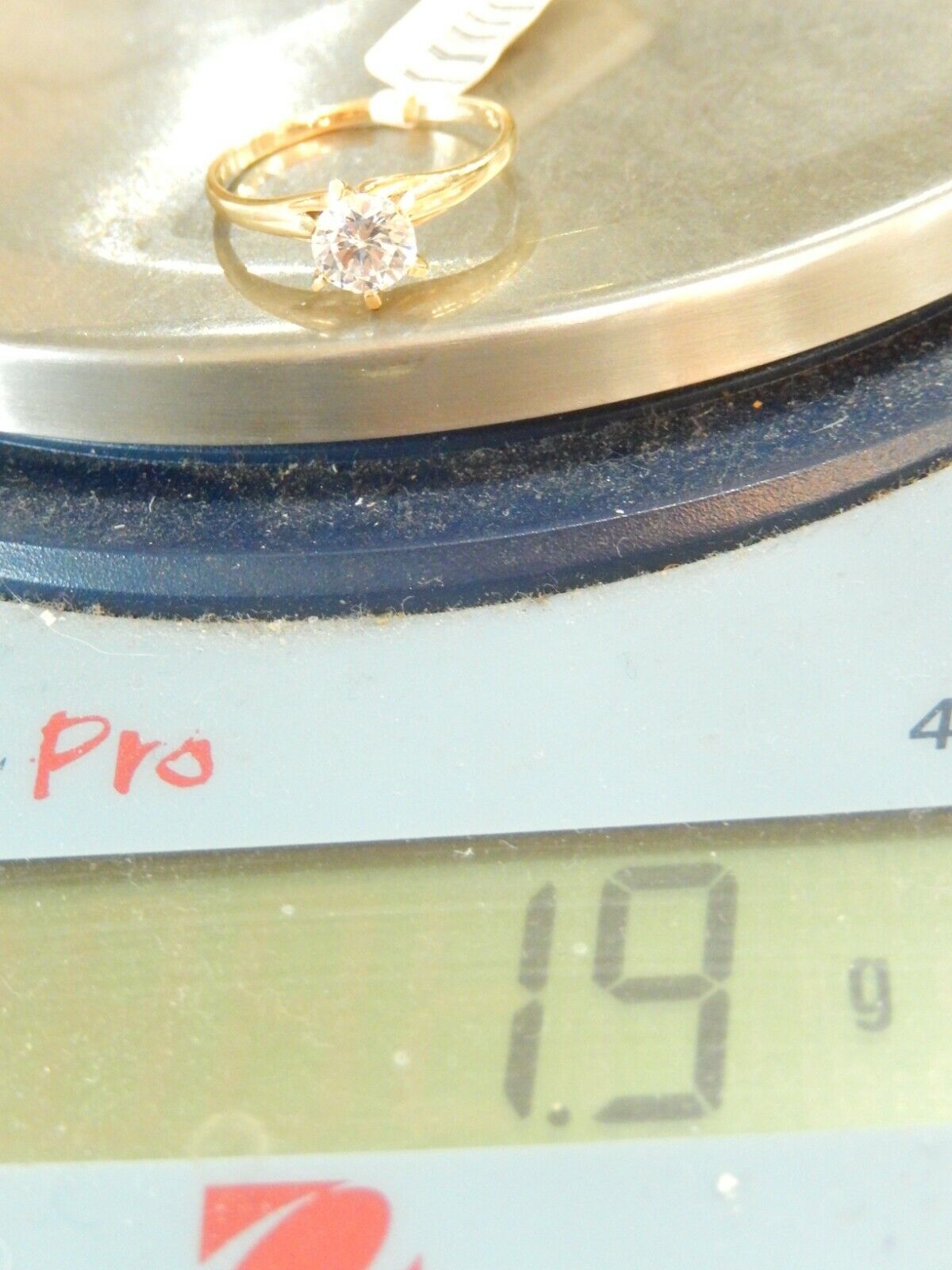 Real 14k Yellow Gold 1.00 CT Round CZ Solitaire Engagement Wedding Ring Sz 7.5