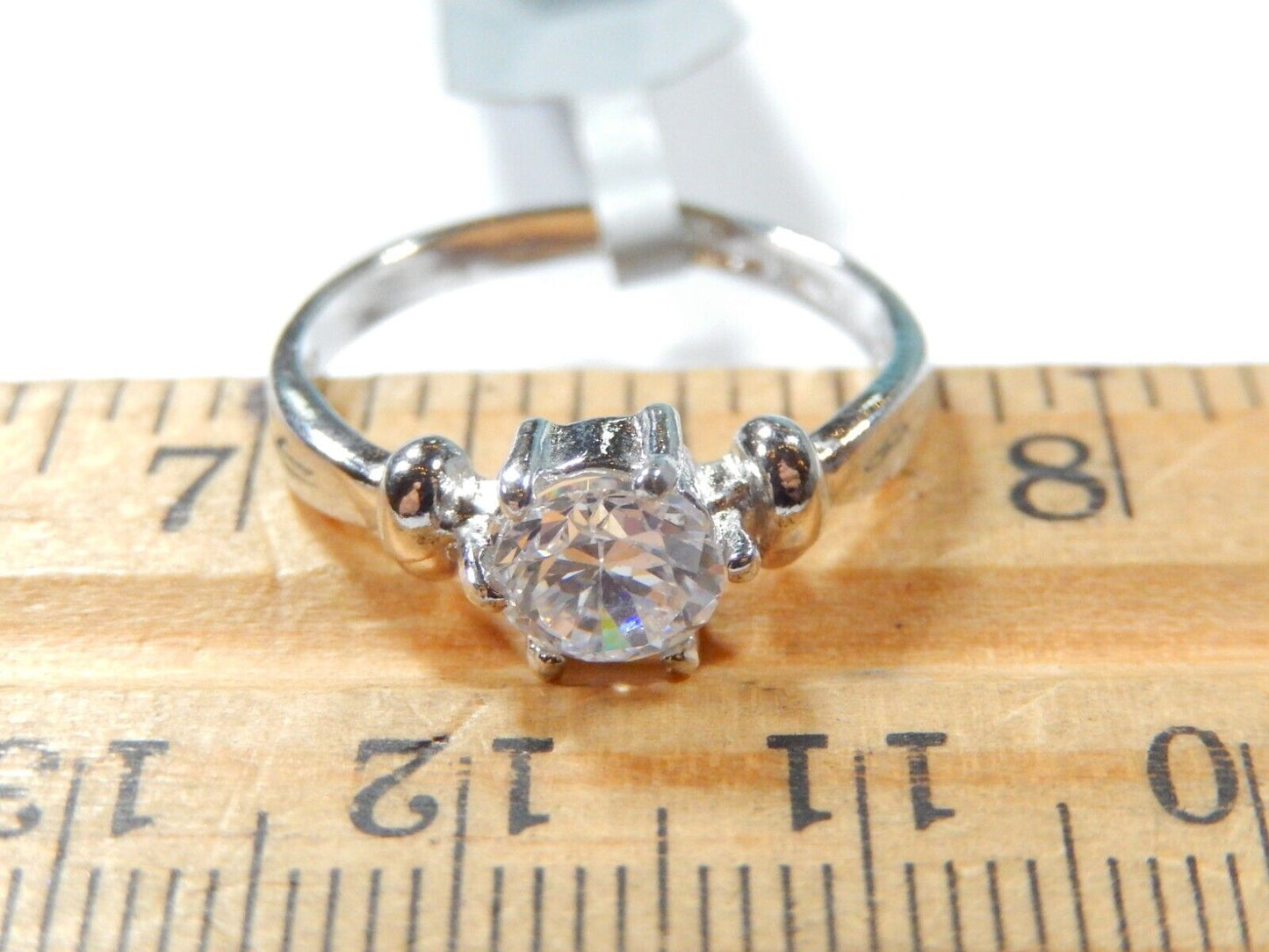 Sterling Silver Solitaire .75 Ct Round Cubic Zirconia Engagement Ring Sz 7