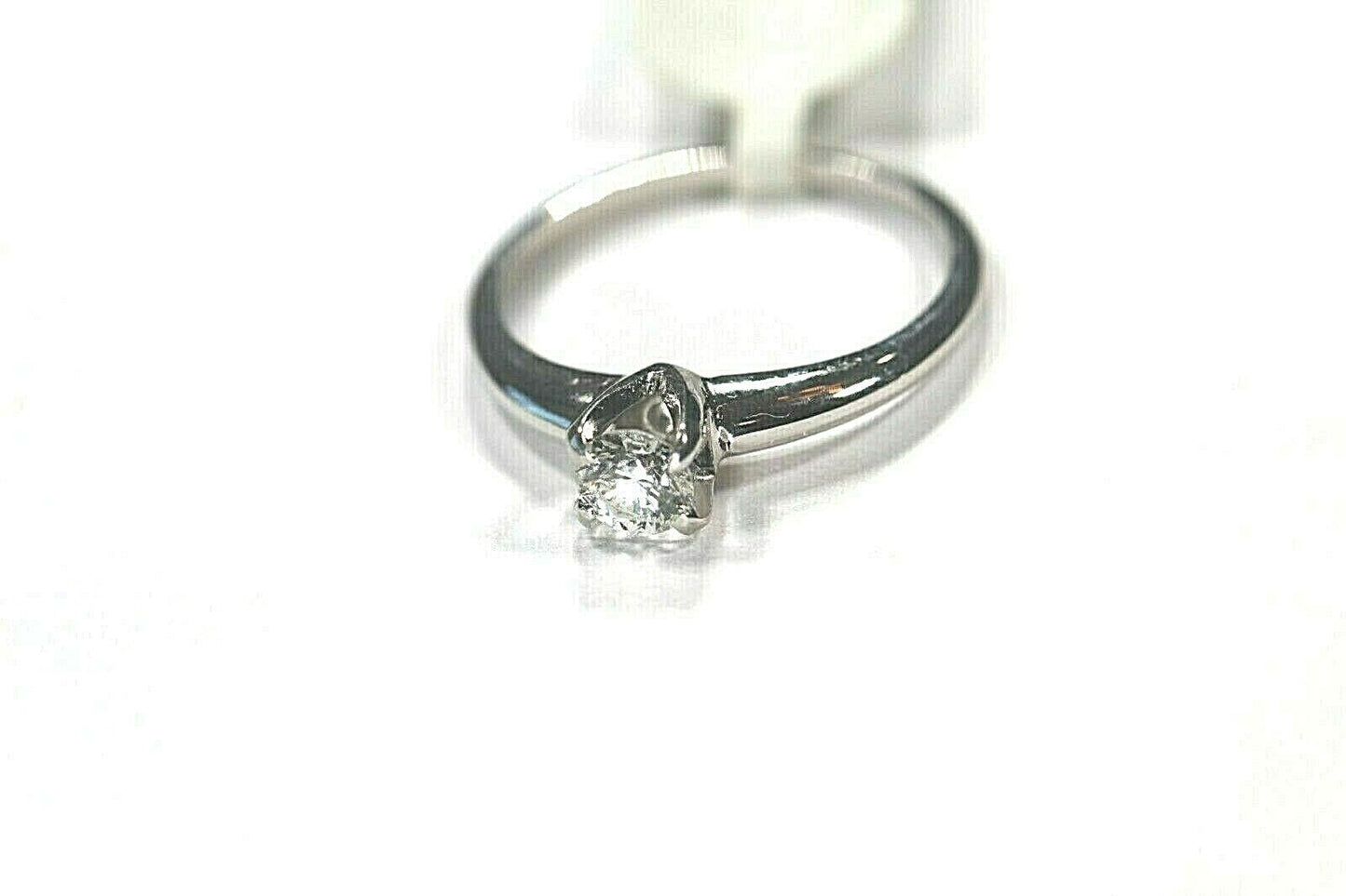 *NWT* 14K White Gold 1/3Ct Round  White VS Natural Diamond Solitaire Ring Sz 6