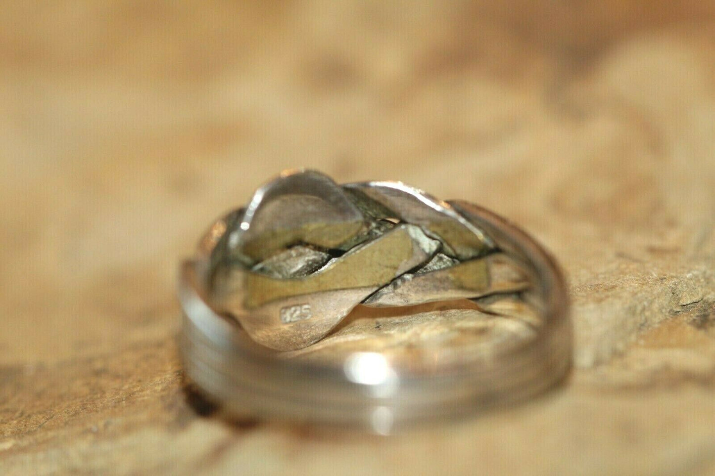 VINTAGE STERLING SILVER MODERNIST PUZZLE RING 4 RINGS SIZE 11.75