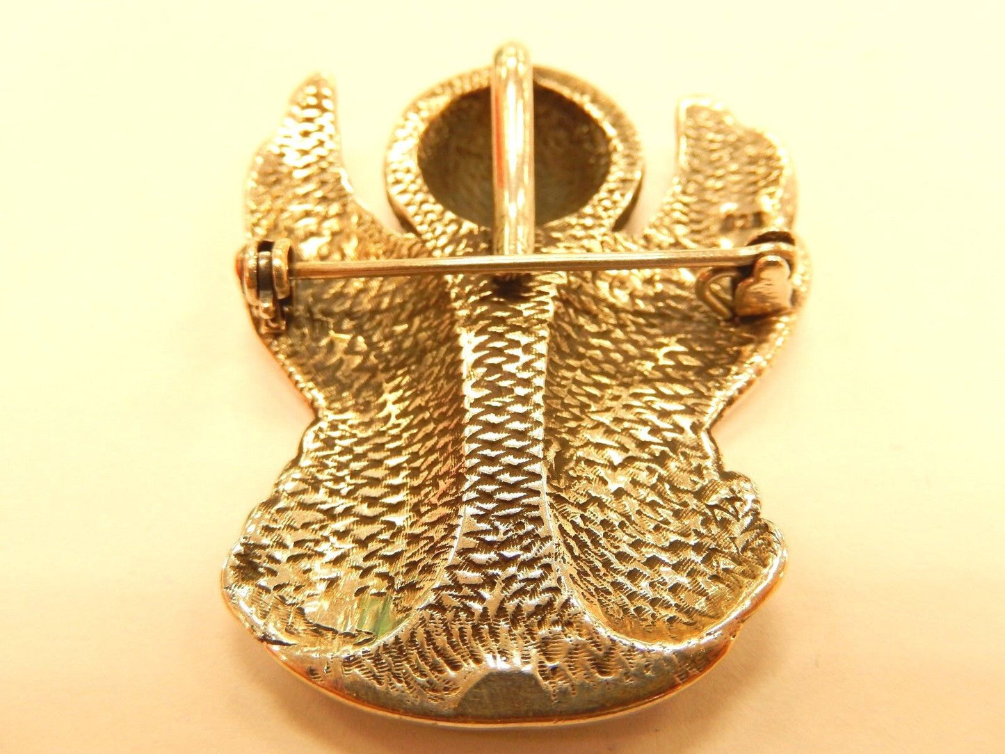 LARGE VINTAGE HEAVY SOLID STERLING SILVER ANGEL PENDANT/PIN-925- BEAUTIFUL SHAPE