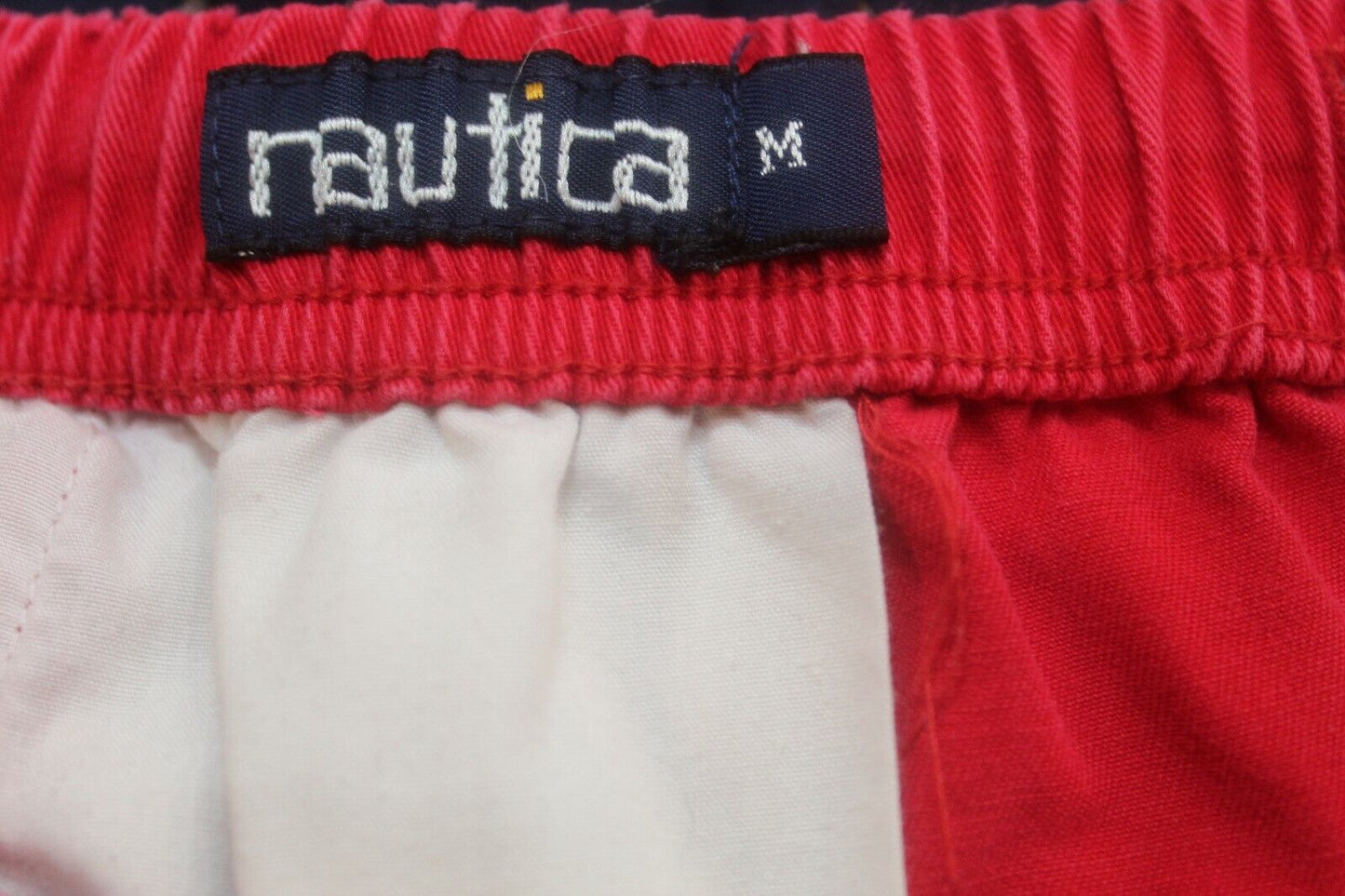 *NEW*  NAUTICA  Inside Drawstring Elastic Waist Band Red Shorts Mens Size M
