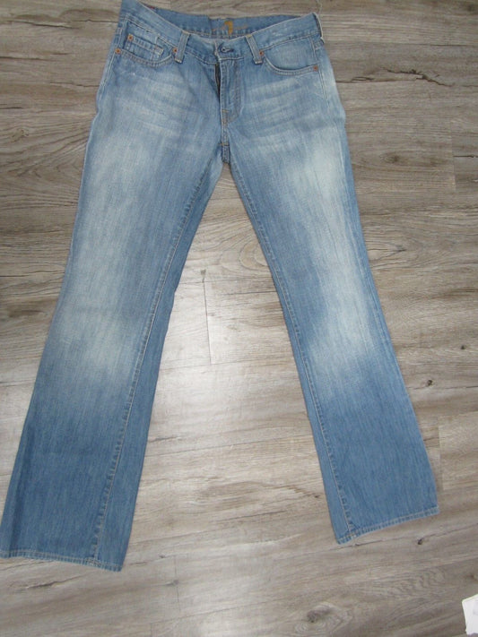 Seven 7 for all mankind women's ladies mid rise bootcut jeans 28 x 32