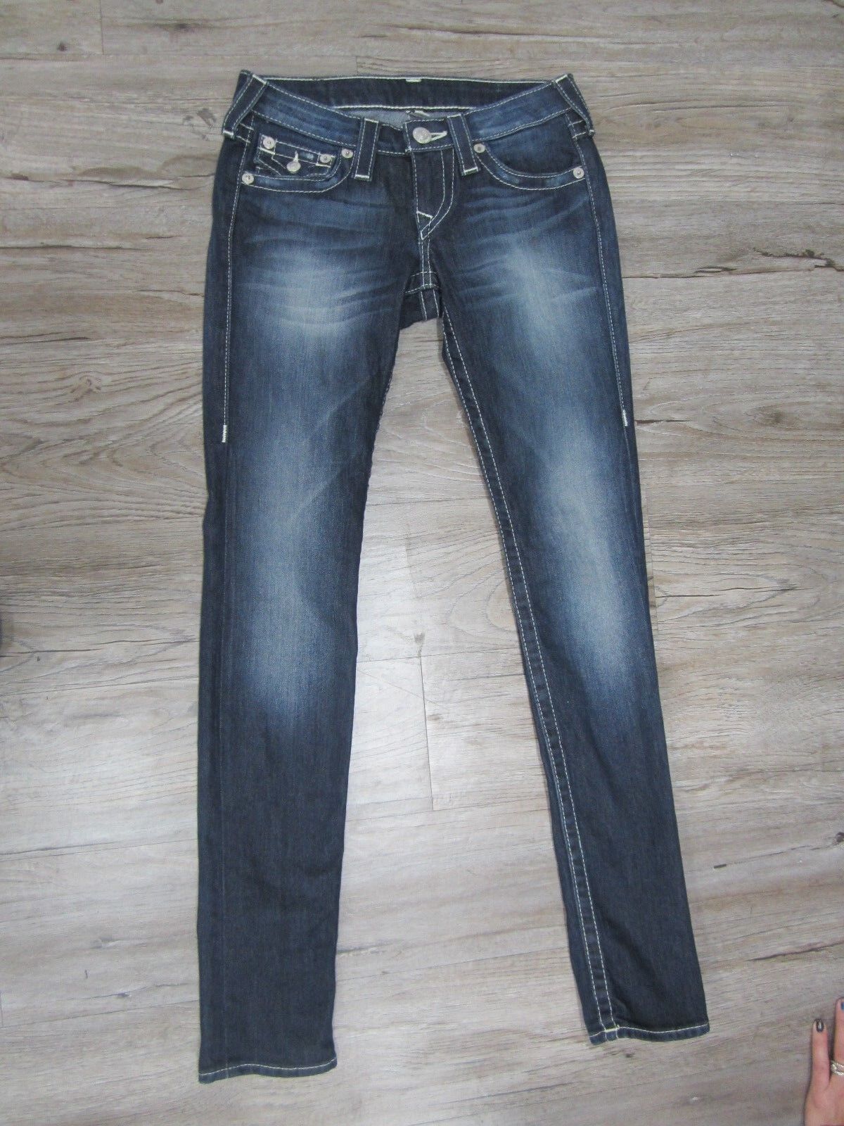 AUTHENTIC NWT True Religion Womens Jeans Skinny Flap Pocket 25 X 31 Medium Dark
