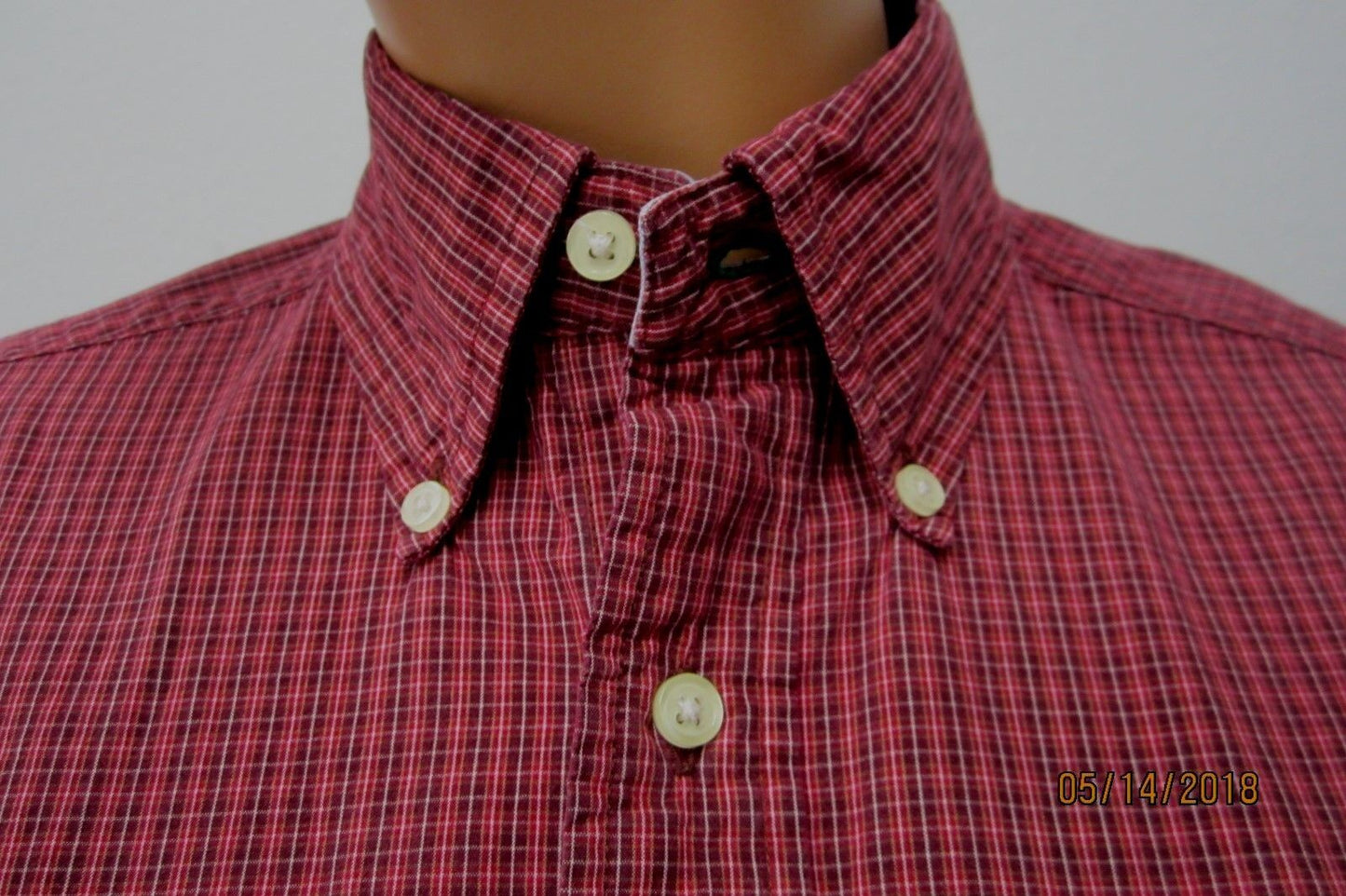 NICE Tommy Hilfiger Mens Red Plaid Long Sleeve Button Up Shirt S