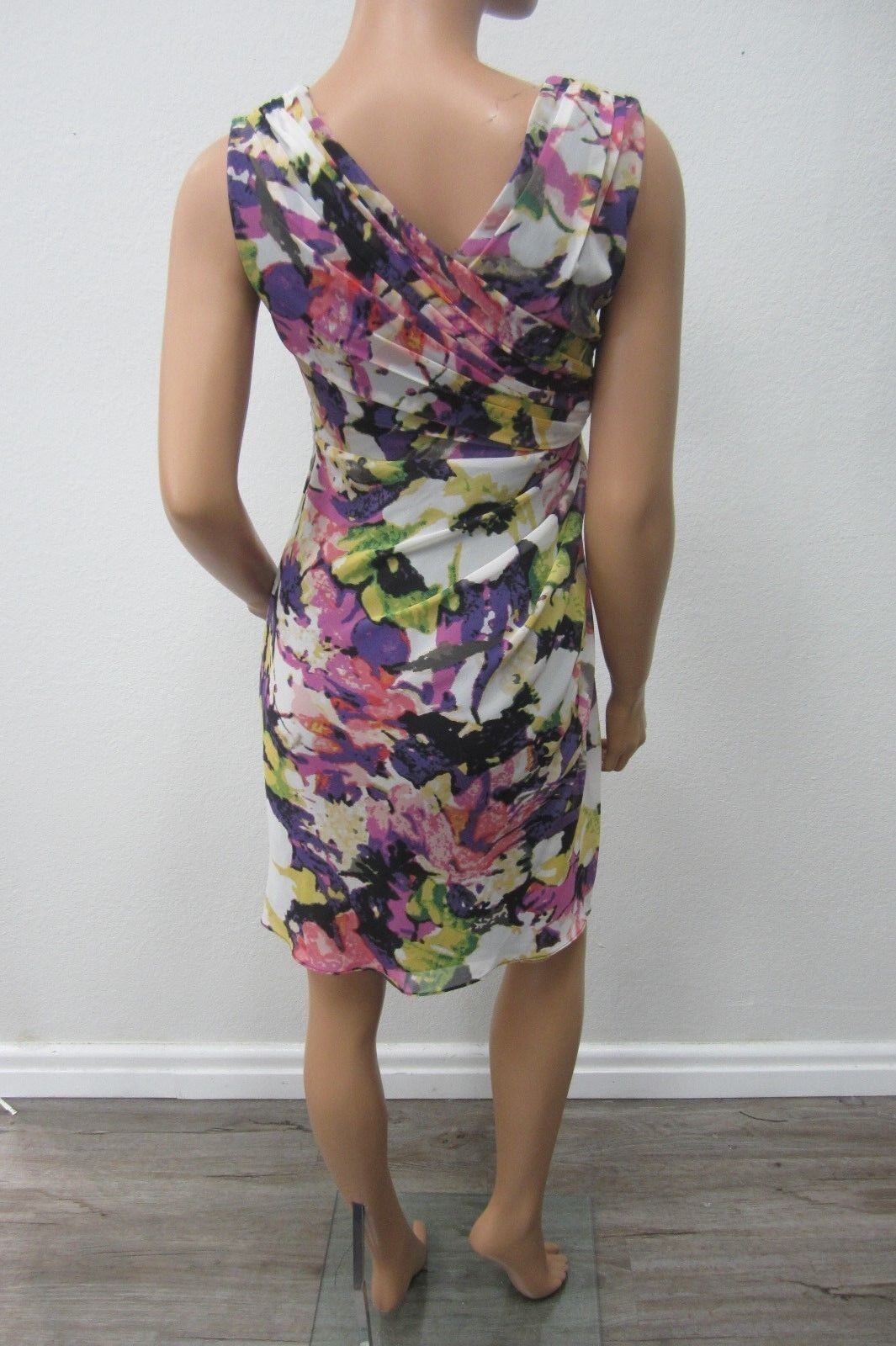 Adrianna Papell - CLASSY- Lined Floral Multicolor Dress Woman Sleeveless Size 4P
