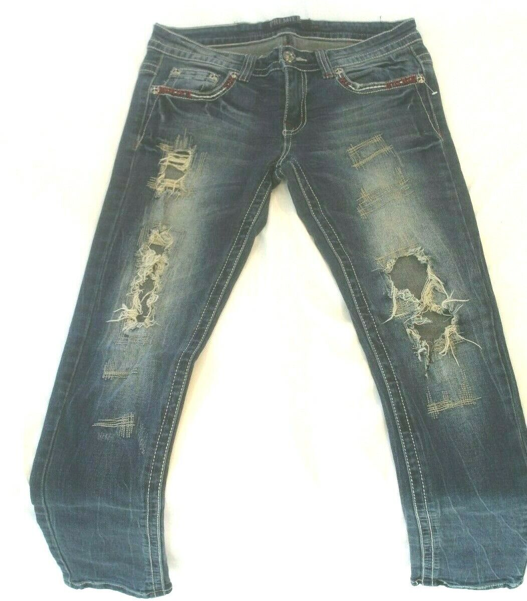 *NWOT* $80. Ladies "Premiere by rue21" Distressed,LowRise, Skinny Jeans Sz 5/6R