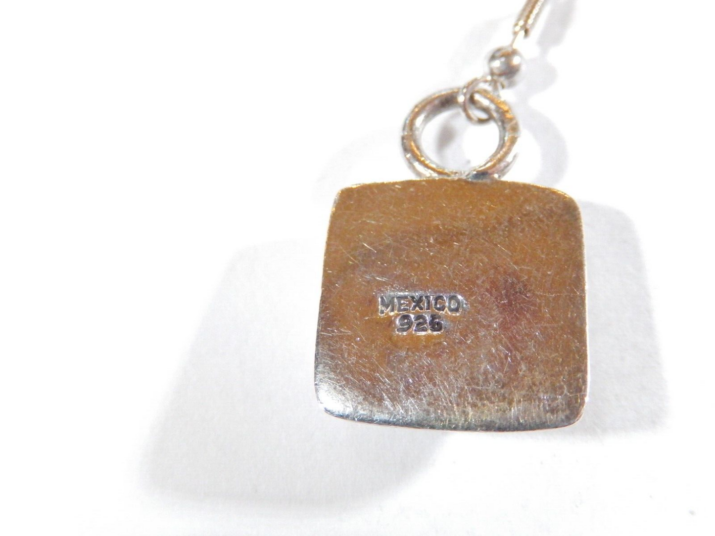 *VINTAGE* Mexico 925 Sterling Silver & Lapis Lazuli Square Dangle Earrings