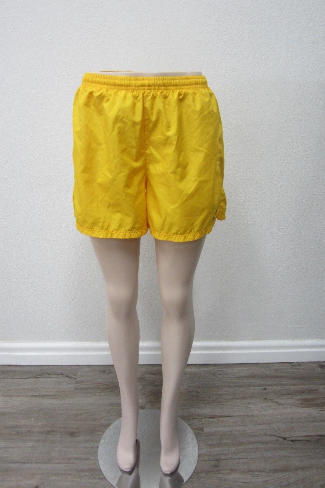 *NWOT* NIKE DRI-FIT Women Running Shorts Lined Gusset Drawstring Yellow Medium