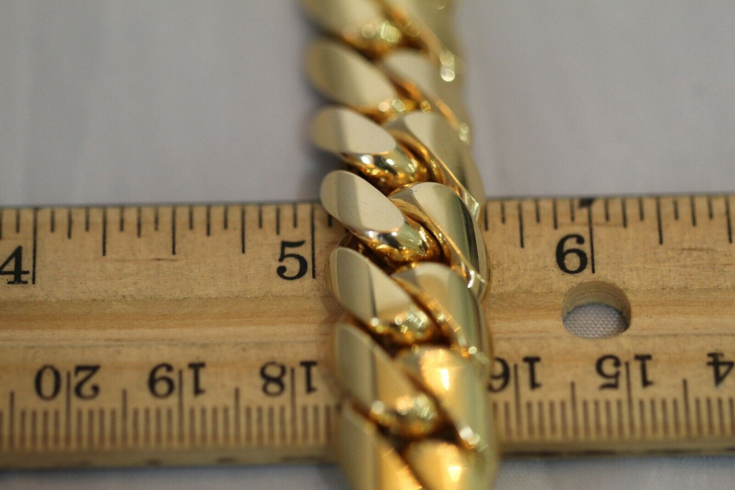 10K Yellow Gold Solid Mens 15mm Miami Cuban Link Bracelet Box Clasp 8.5"-143.3gm