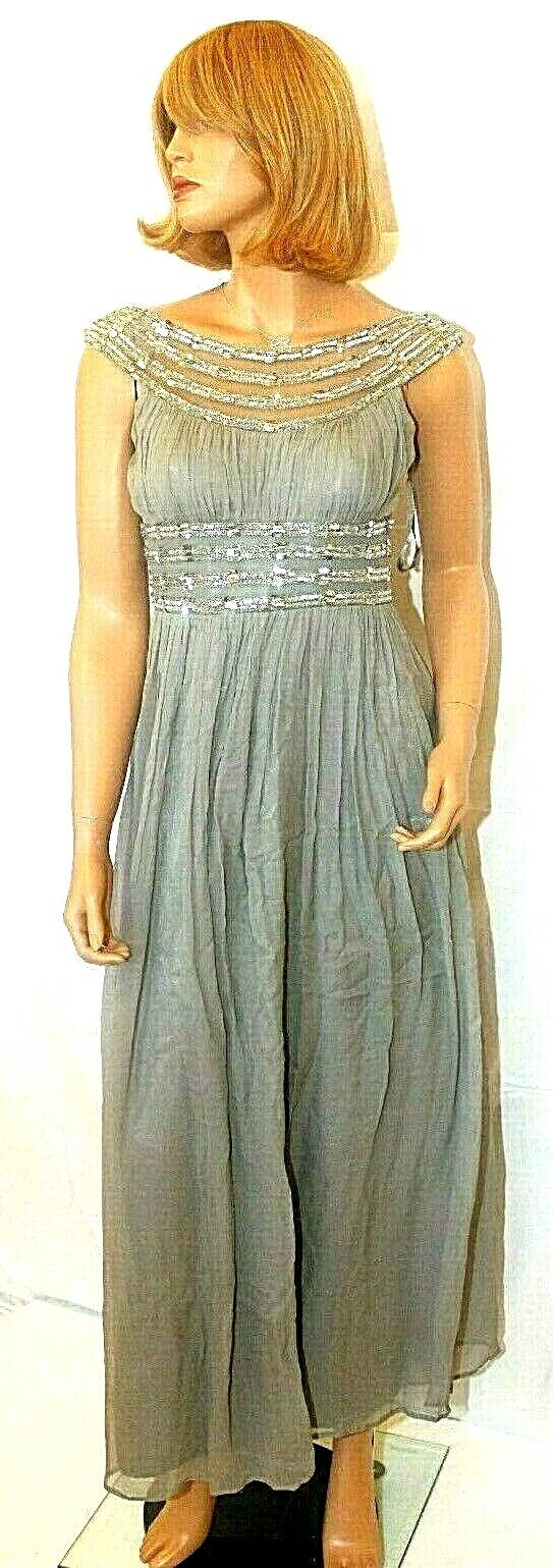 *NWT* ADRIANNA PAPELL Beaded & Sequin Dress Gown Prom Evening Party Wedding Sz 4