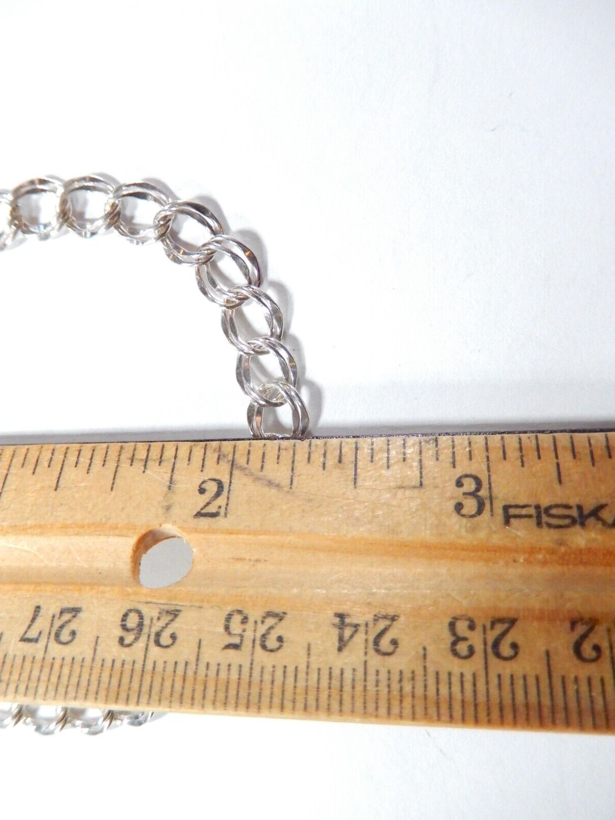 ~VINTAGE~ Sterling Silver Double Link Charm Bracelet - 7"