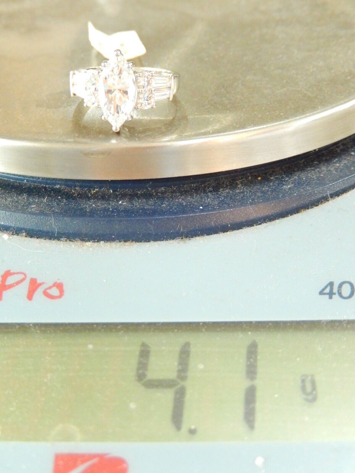 *NWT*  SOLID 14K White Gold  2.00 CT  Marquise Cut  CZ Engagement Ring Sz 6.25