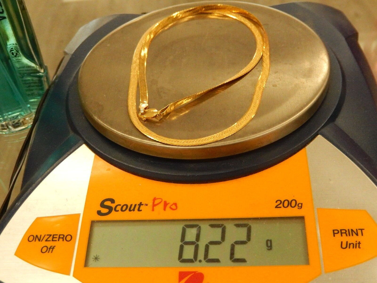 14K YELLOW GOLD 3.5MM REVERSIBLE SMOOTH/TEXTURED HERRINGBONE CHAIN NECKLACE 20"