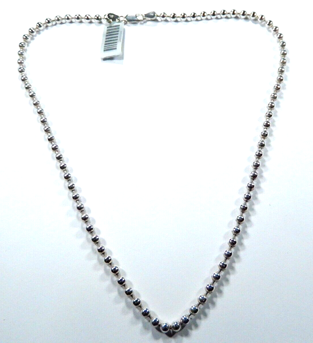 *SOLID*  925 Sterling Silver 4mm BALL Chain Necklace 18" - SOLID BALL BEAD