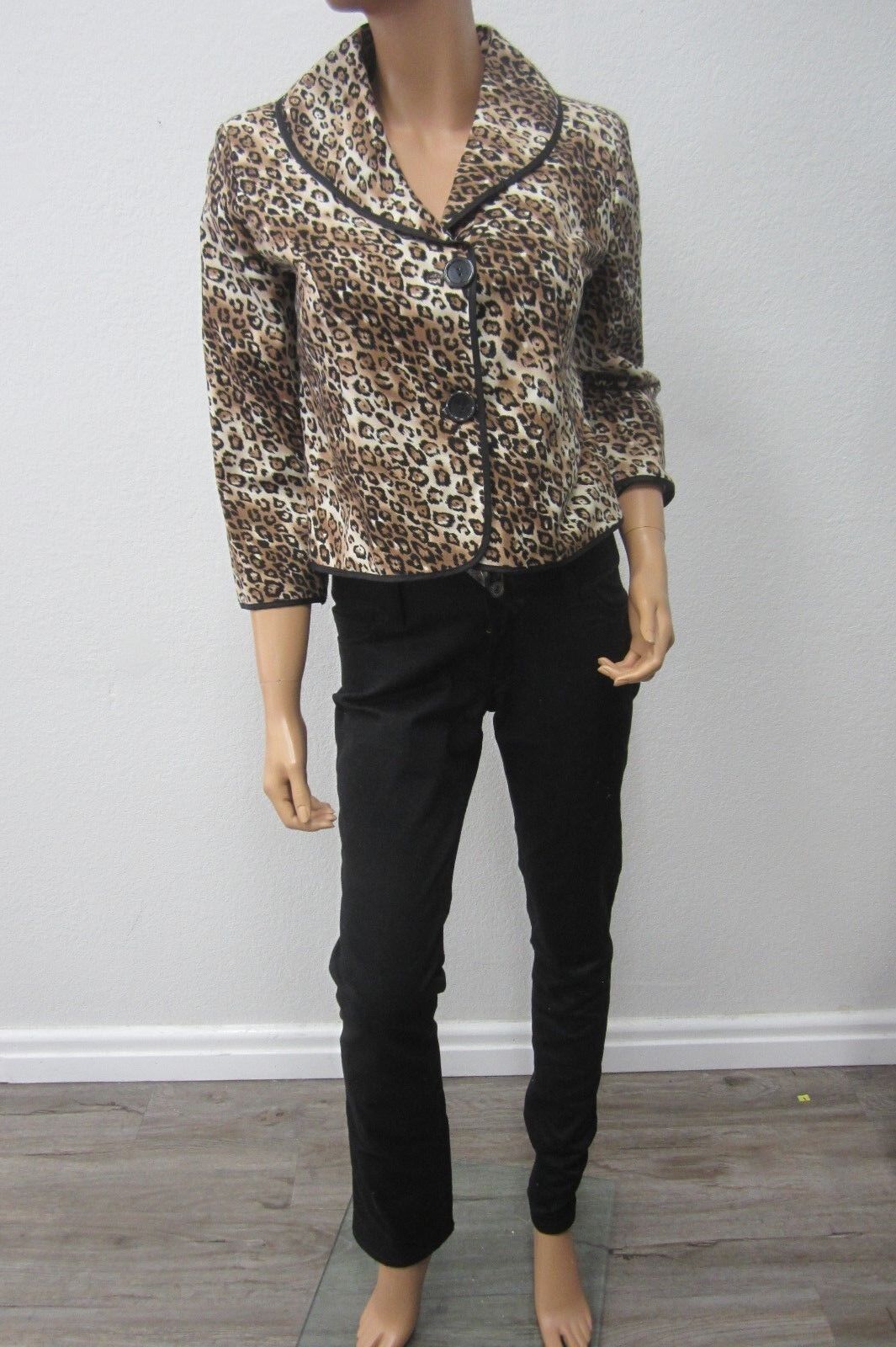 White House | Black Market Leopard Print 3/4 Sleeve Jacket Size S