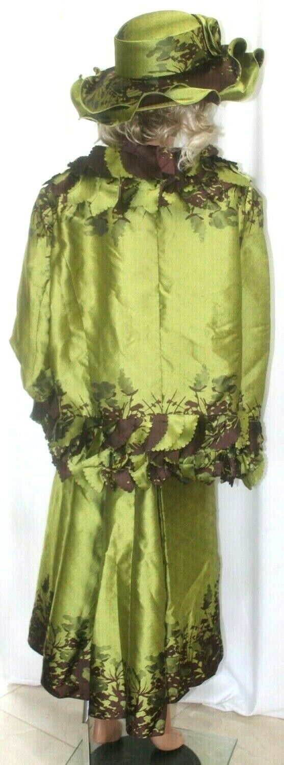NUBIANO New York Jewel Button Maxi Skirt With Jacket Suit 26W and Matching Hat