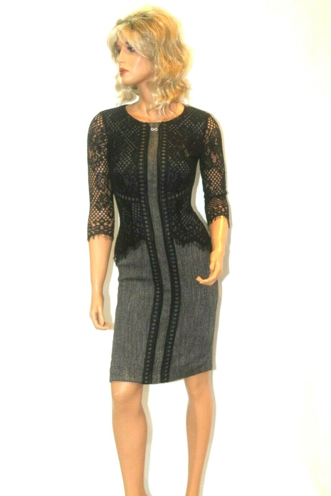 *NWT* $159 Antonio Melani  Crochet Lace 3/4 Sleeve Black  Dress  Sz 0 "CUTE"