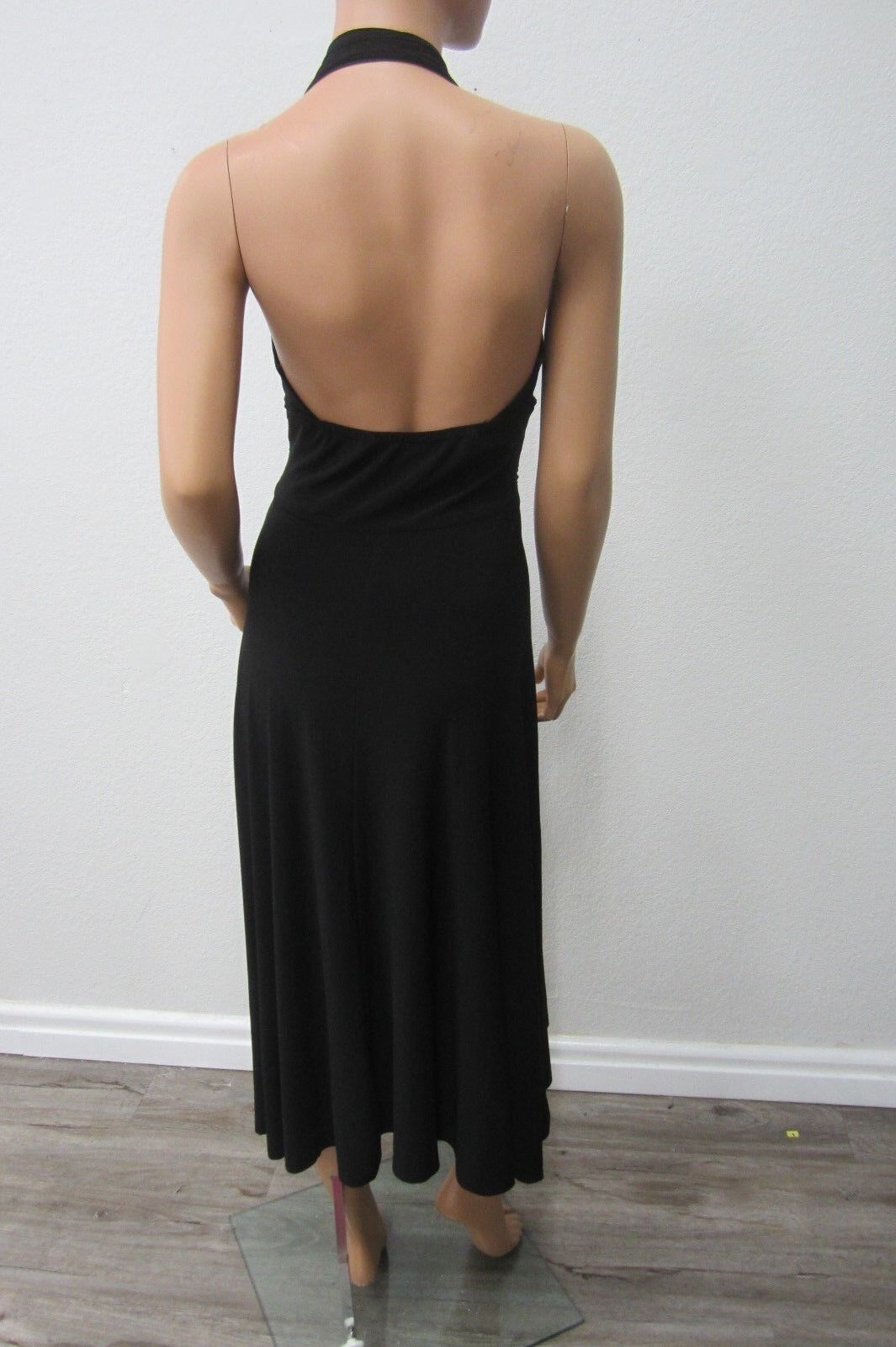 NICE ALYN PAIGE WomensBlack Halter Long Length Dress Cocktail Formal Size Medium
