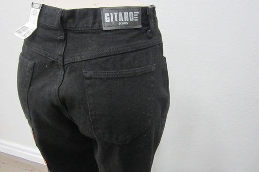 *NWT* NEW Gitano Black Jeans  Relaxed Fit Made in USA Cotton Size 18  x  L32