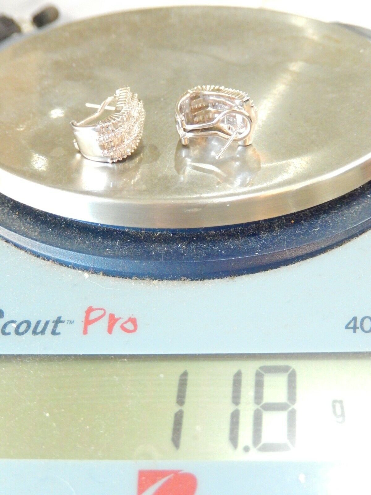 18K White Gold VS E/F 2.00 CTW Natural  Diamond Omega Back Earrings