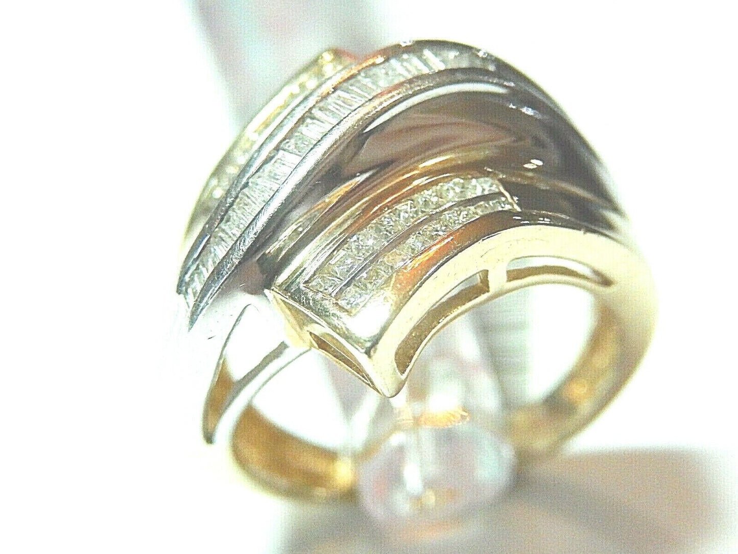 *STUNNING*  3/4CT Natural Diamond Ladies 10K Two-Tone Gold Diamond Ring Sz 7.5