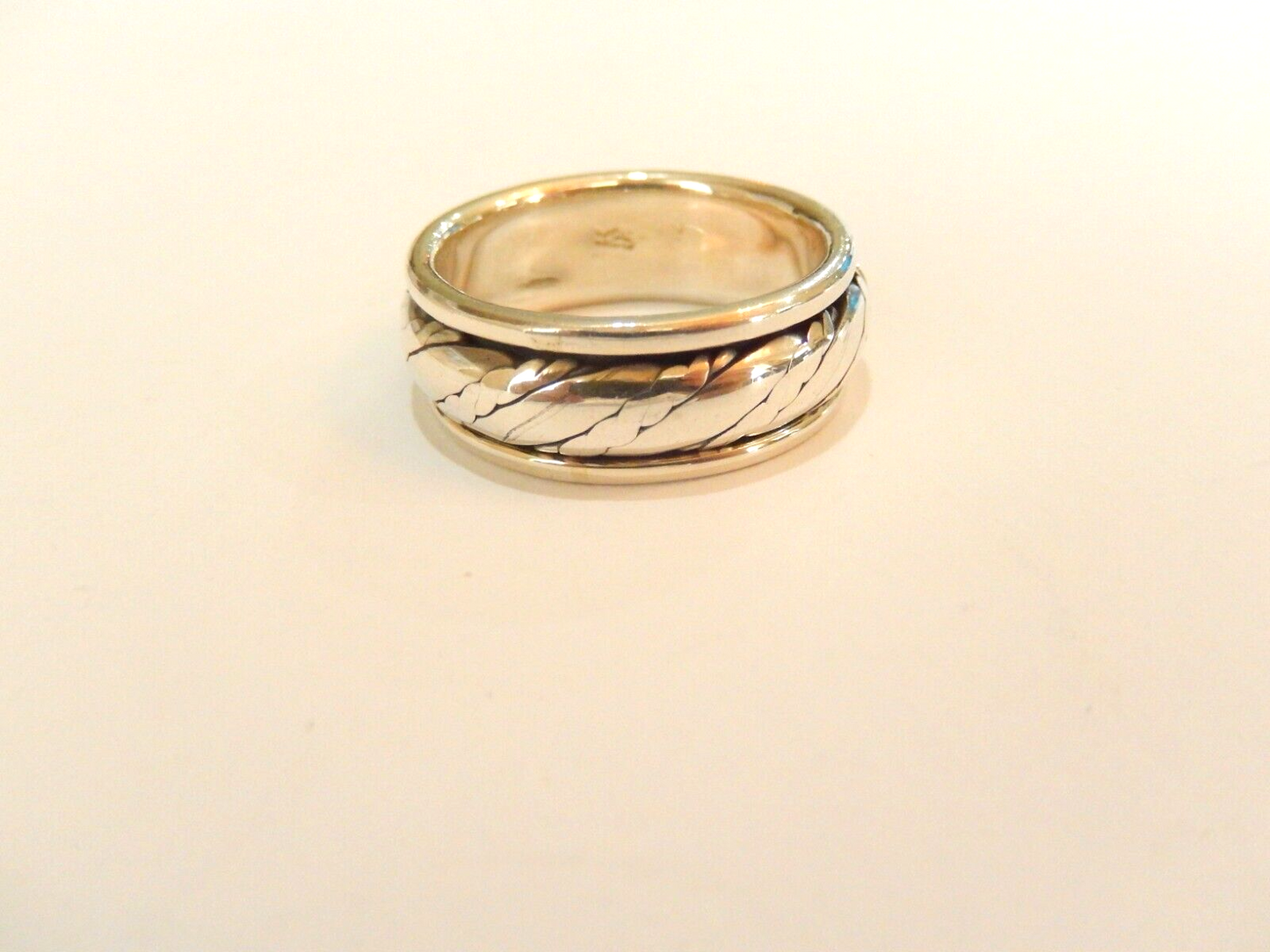 *VINTAGE*  Sterling Silver Scroll Spinner Band Ring  Size 10.5