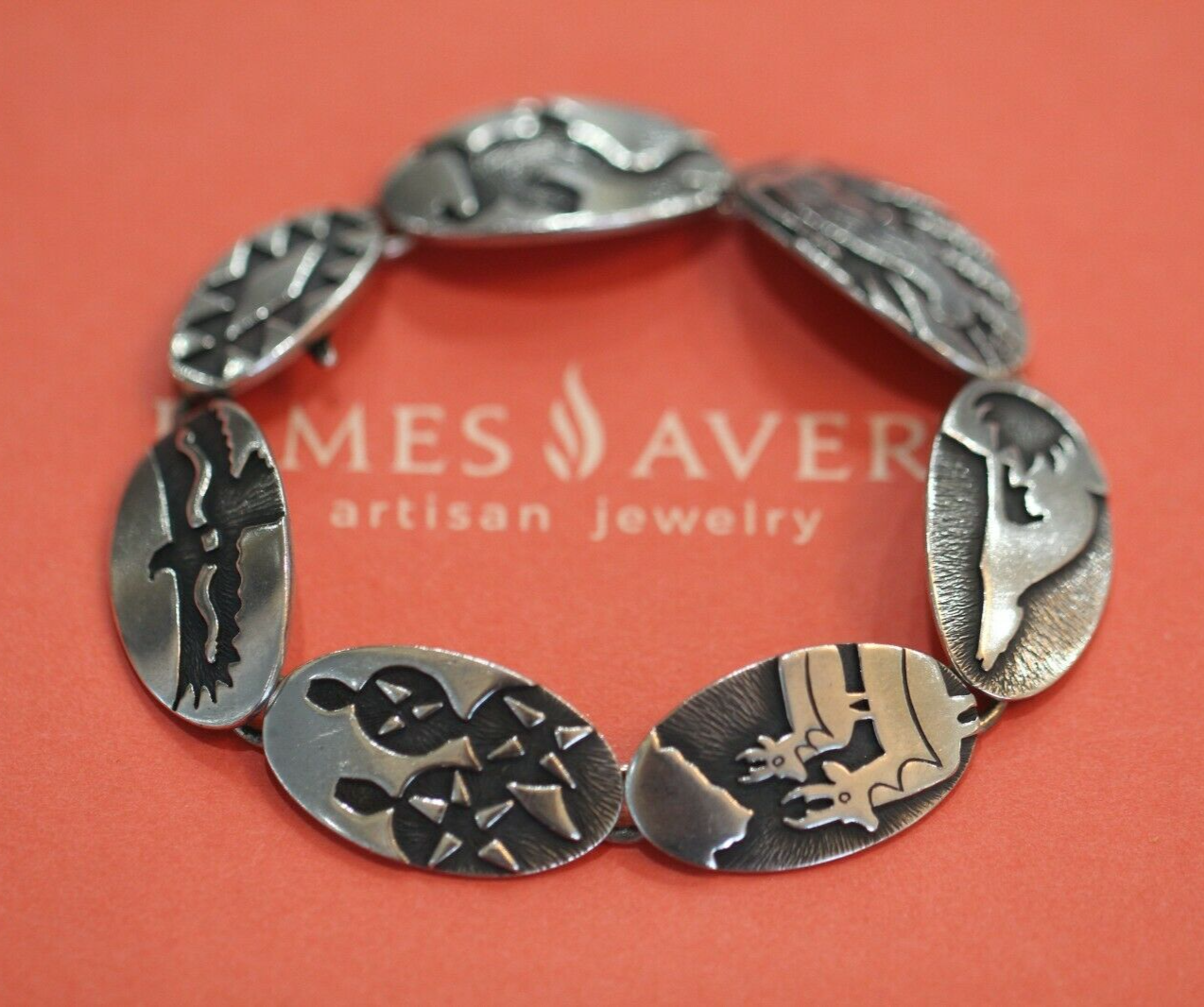 *RETIRED* R A R E -  James Avery Sterling Silver Southwest Animal Bracelet 7.5"