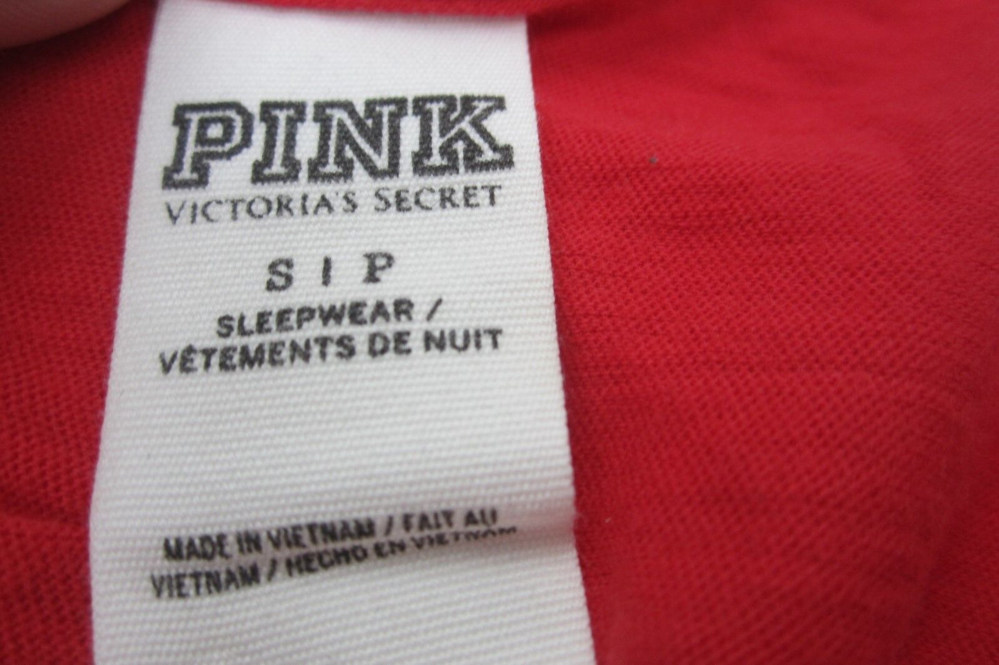 Victoria's Secret PINK SEXY Shirt Naughty Not Nice Red Raglan S/P