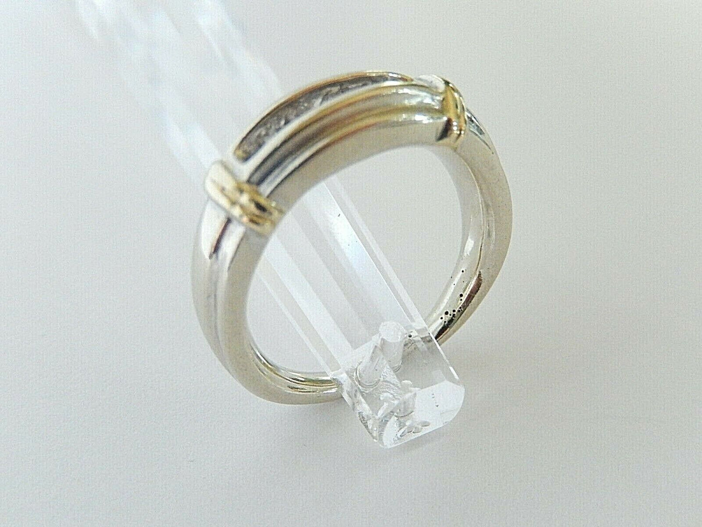 HEAVY 14k Two Tone Gold 5 Natural Diamond Mens Wedding Band Ring 0.25 Ct