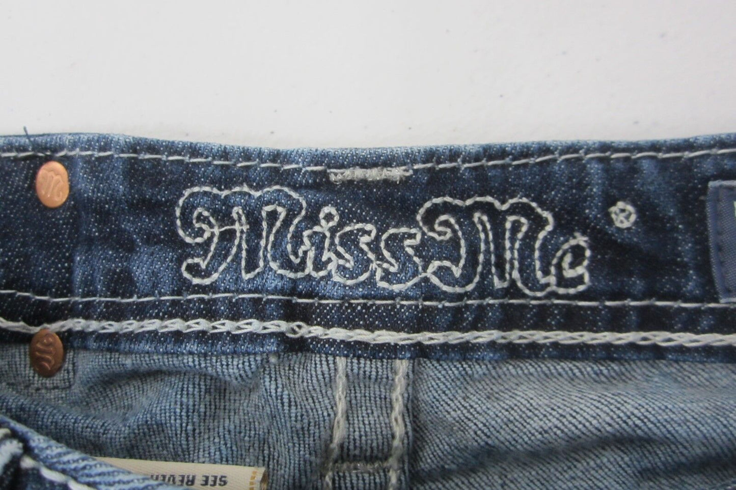 *MINT*   Miss Me Jeans Bermuda Shorts Girls Size 12 JK5899M3 Crystal Cross Sz 12