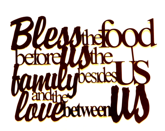 "Bless The Food Before Us The Family Beside Us and The Love Between Us" Sign