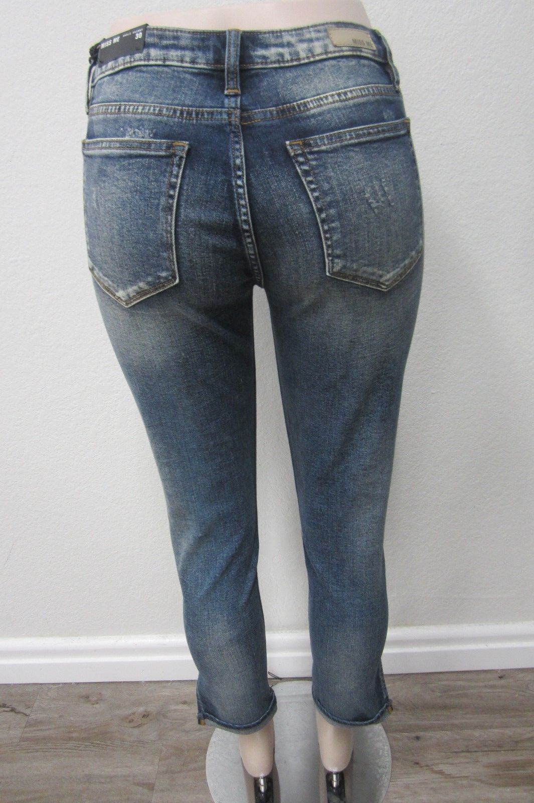 NWT Miss Me Vintage Blue Splitting Image Ankle Skinny Jeans M1001FA112 Sz 29x27