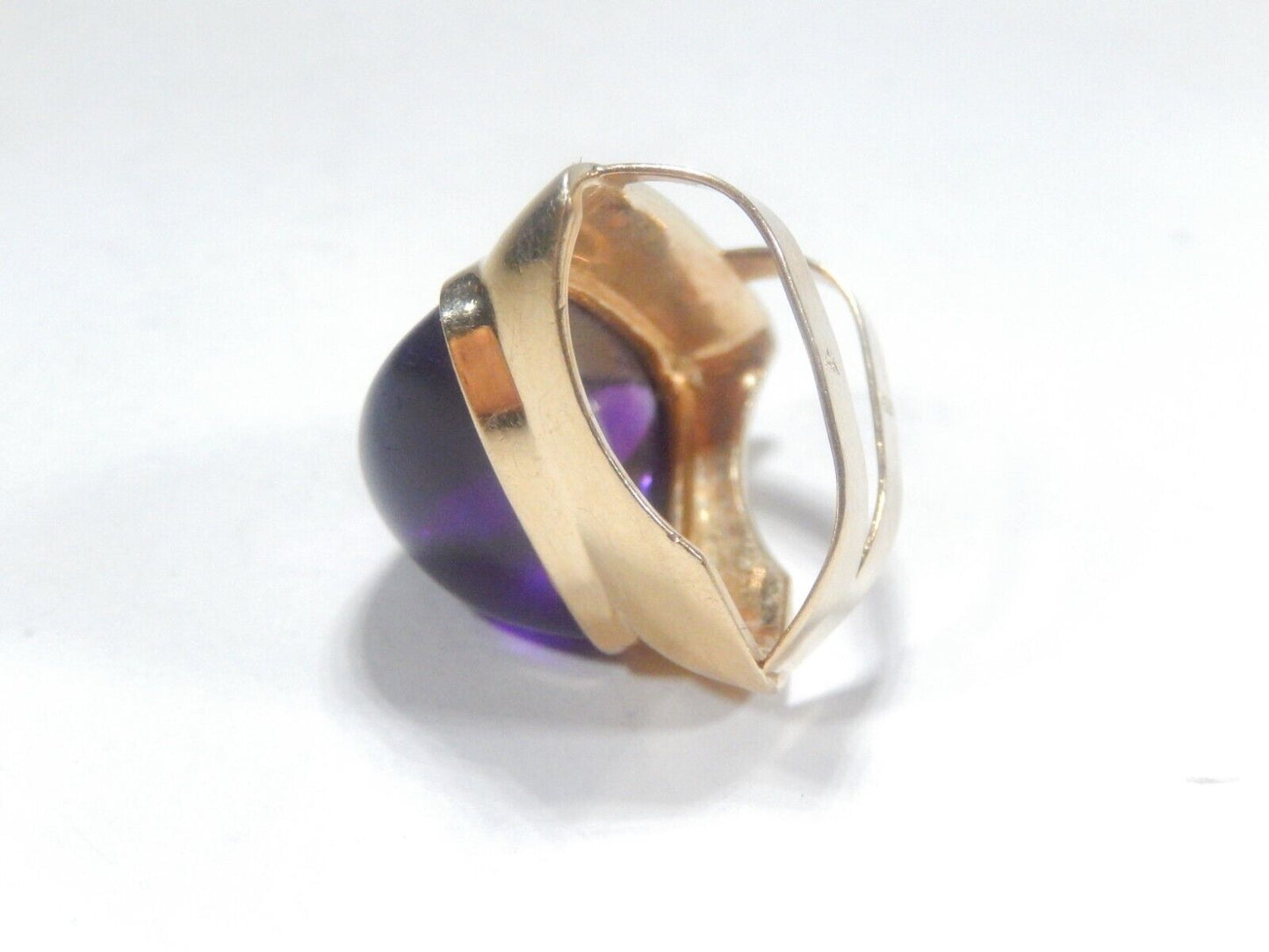 14K Yellow Gold  LAGOS  Massive  Amethyst Gemstone Slide Pendant