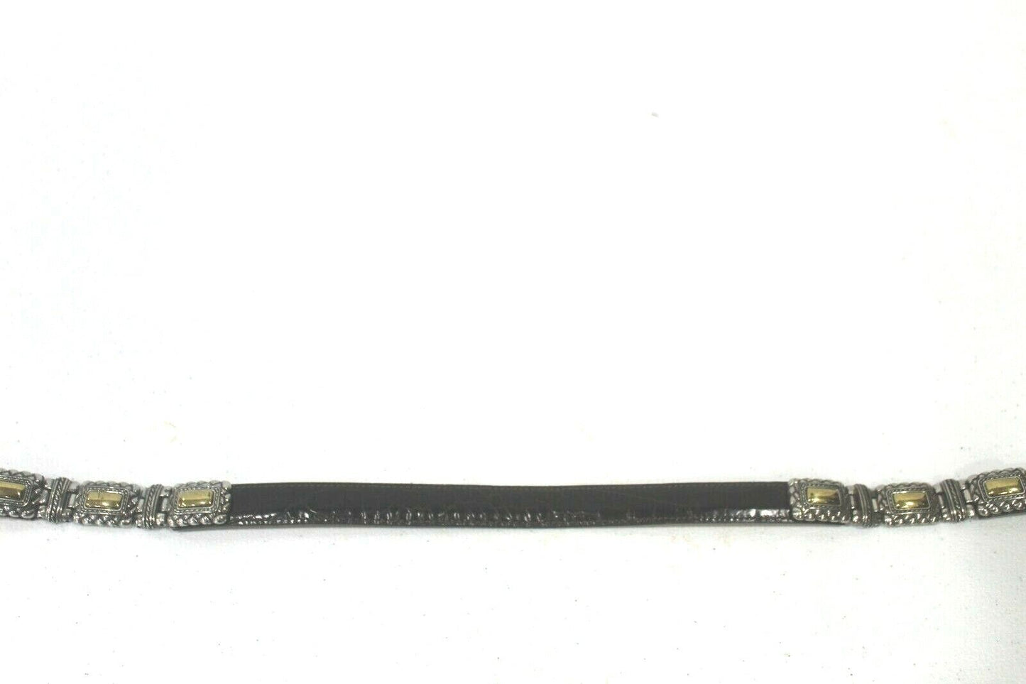 *MINT* Brighton Ladies Belt Size M 44209 Brown Leather Silver & Brass Trim